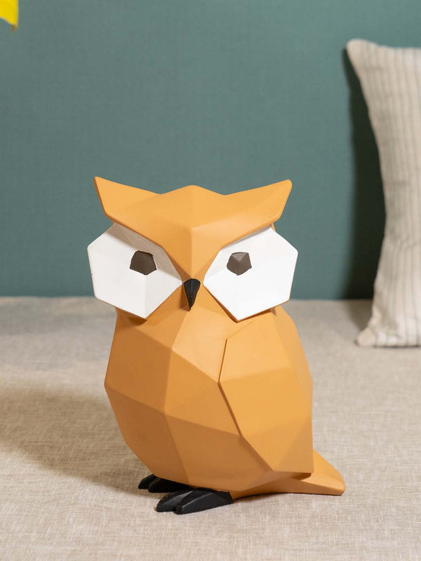 Abstract-Medium-Owl-Right-Facing-Musturd-Yellow