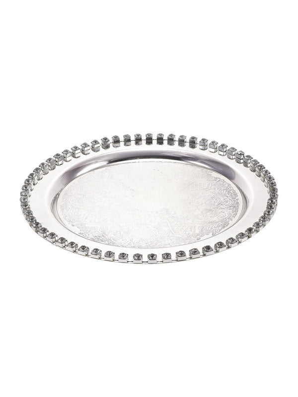Buy Ekn 1821-Round Tray With Crystals
