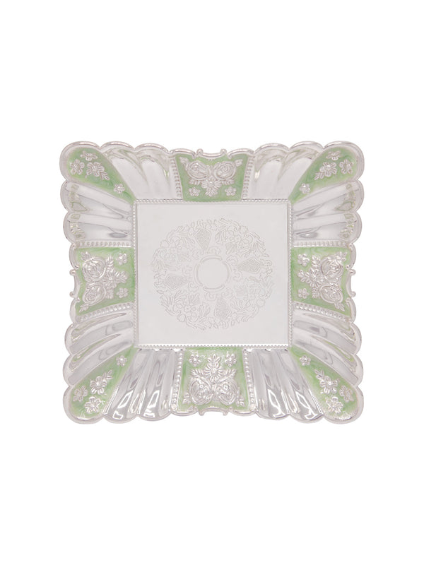 Buy Square Tray With Green Enamel (M)
