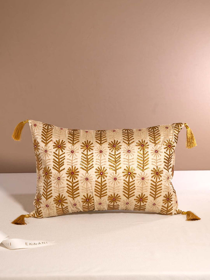 Buy MUGHAL-BASE-DUPION-SILK-WITH-GOTA-AND-AARI-WORK-WITH-MIRROR-CUSHION