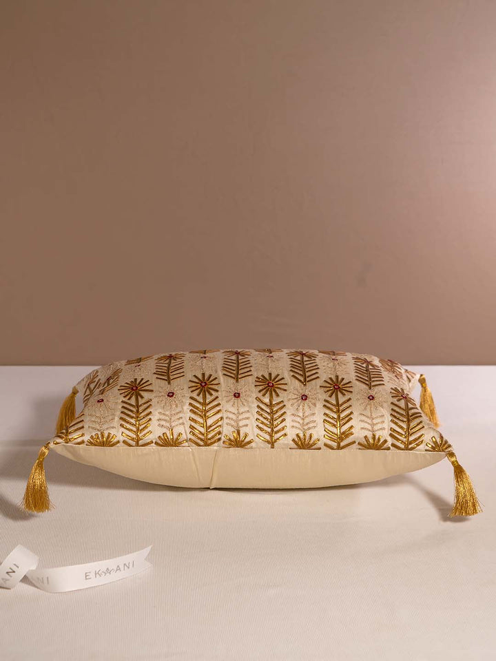 Buy MUGHAL-BASE-DUPION-SILK-WITH-GOTA-AND-AARI-WORK-WITH-MIRROR-CUSHION