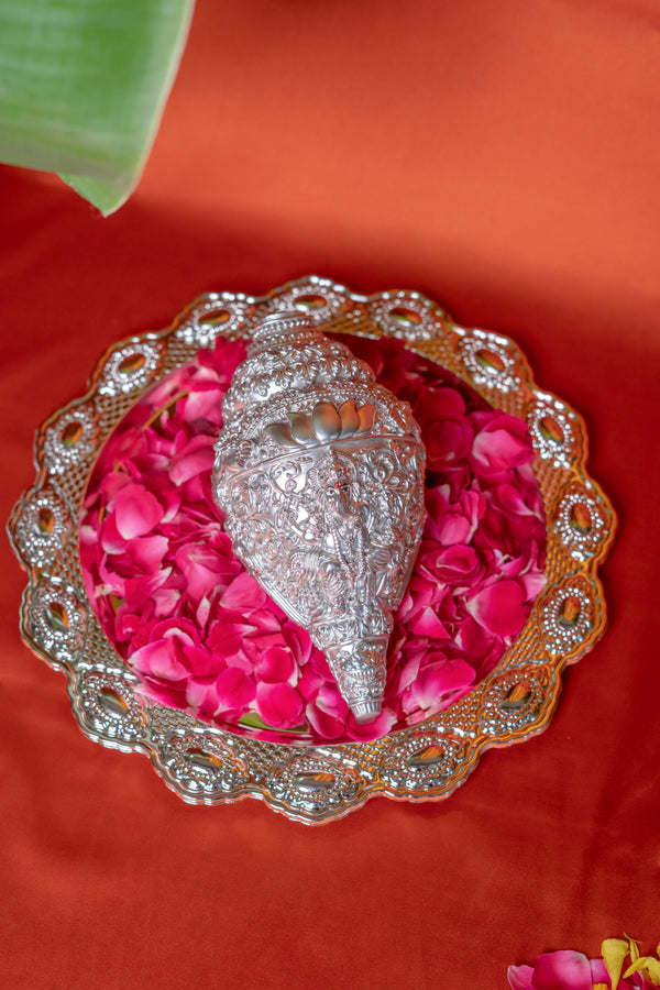LOTUS GANESHA SHANKH - MEDIUM - DUAL TONE