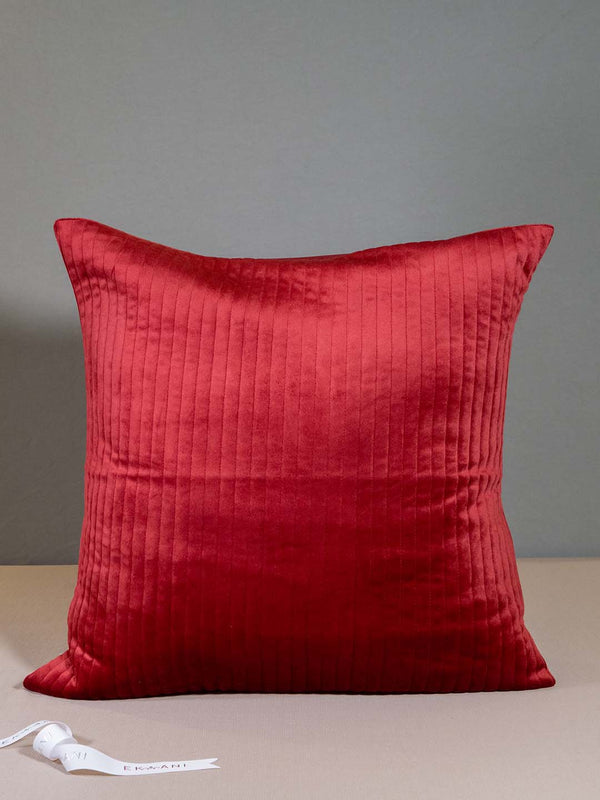 Pomegranate Velvet Quilted Stripe Maroon Shams