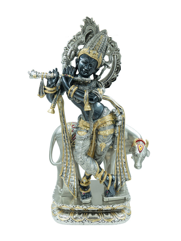 Buy Krishna With Cow Silver Dhoti
