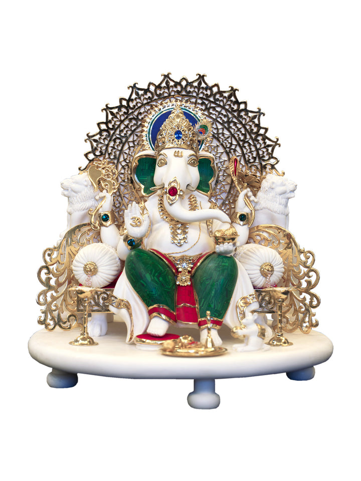 Buy Singhsan Ganesha Stone Inlay Large