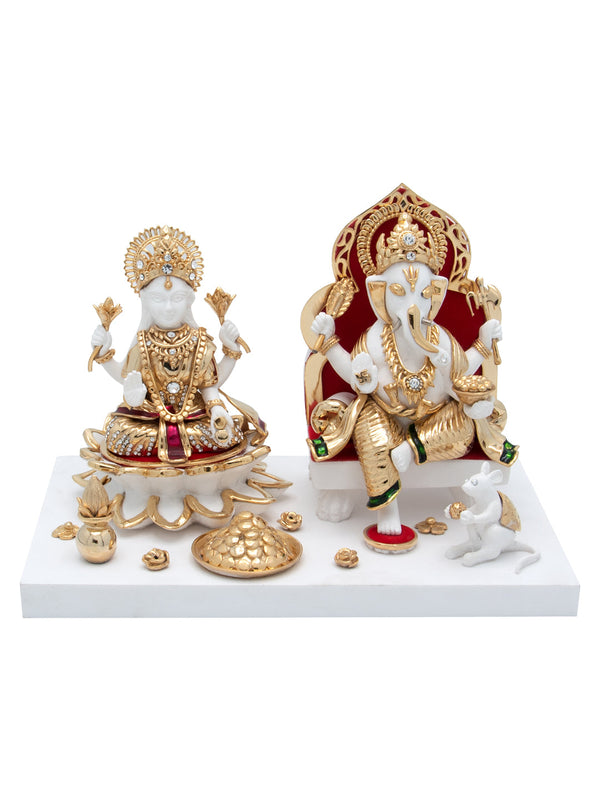 Buy Laxmi & Ganesha With Enlay Stone