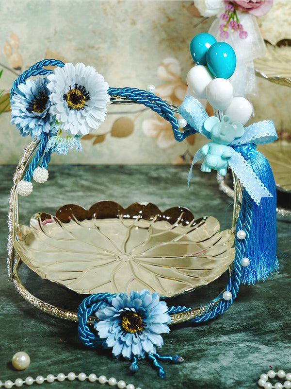 Round Base Flower Basket With Handle