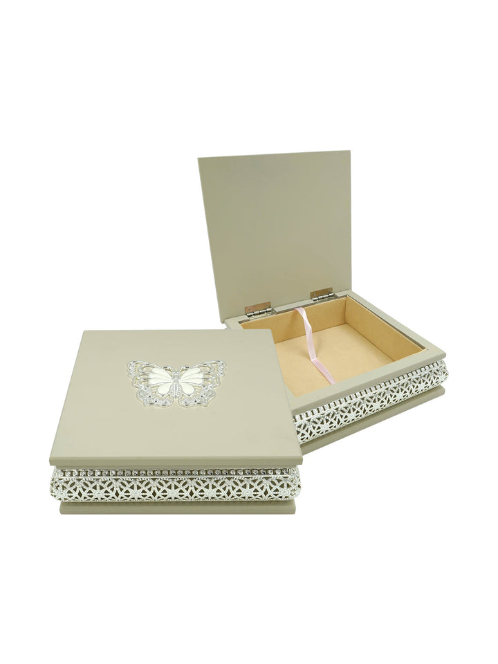 Buy Grey Wooden Box W/Butterfly Epoxy (M)