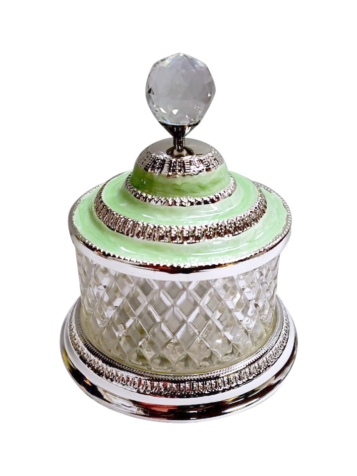 Buy Candy Bowl With Light Green Enamel Silver