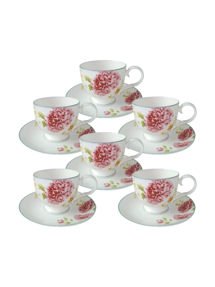Buy Peony Pageant-12 Pcs Cup & Saucer
