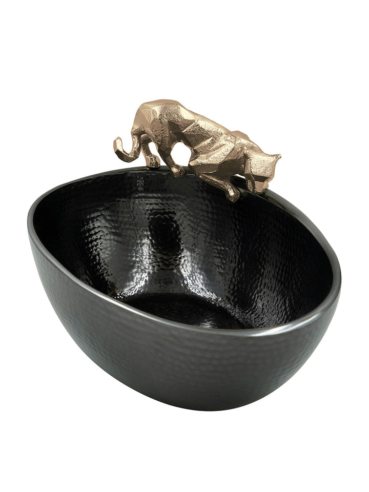 Buy Bowl (Small) Jaguar Gold & Black Nickel Finished Hammered Aluminum