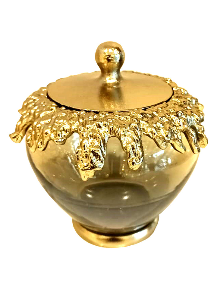 Buy Cotton Jar Gold Finished Aluminum With Gradient Smoke Colored Glass