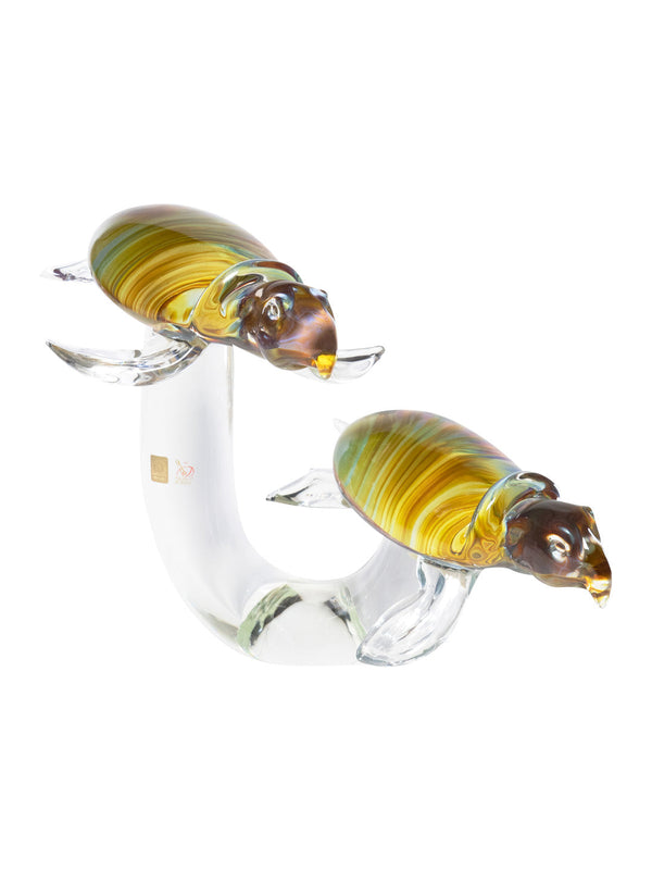Buy Pair Of Calcedonio Turtles On A Crystal Tube Base