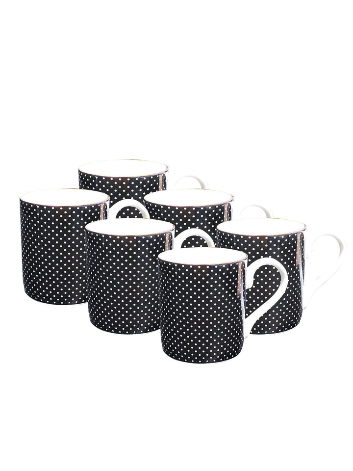 Buy Black Dots On White-Mugs-Set Of 6